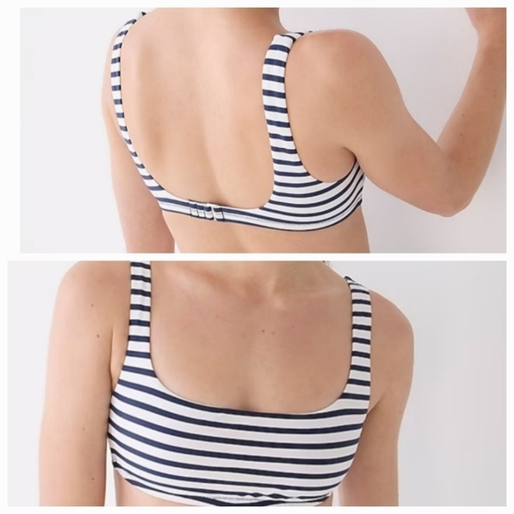 J. Crew Squareneck Bikini Top in Classic Stripe NWT - Picture 6 of 6